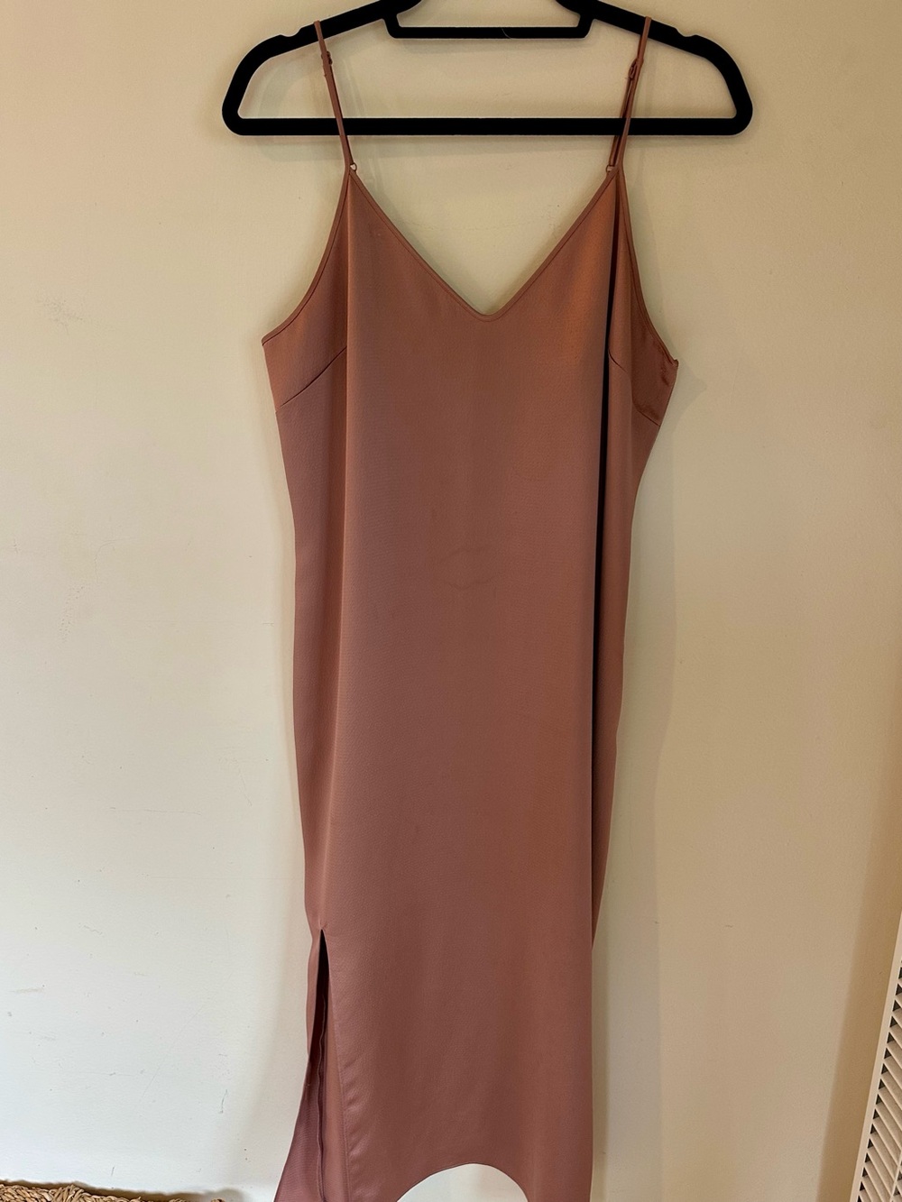 Sleek Slip Midi Dress in Dusty Rose